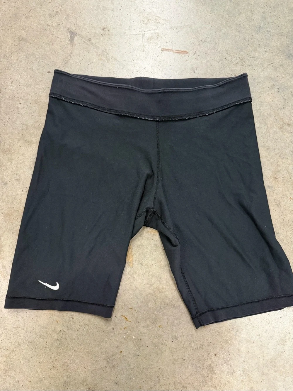 Nike Black Bike Shorts with White Swoosh